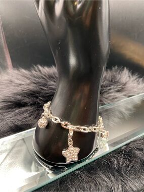 CHARM BRACELET, NOCIBE, (4) removable charms, Swarovski, NEW